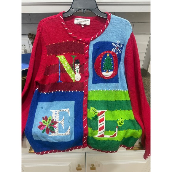 tierra international Sweaters - tierra international‎ christmas collection red cardigan sweater w embroidery